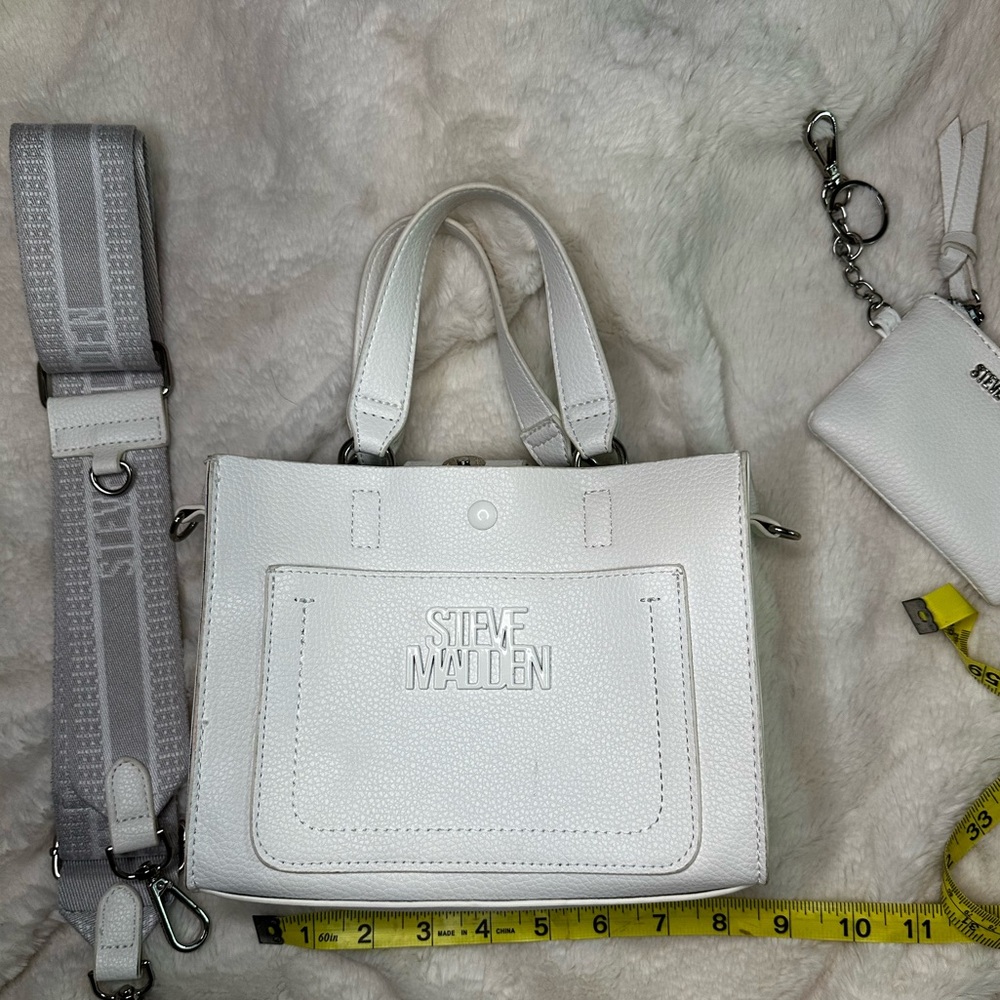 Steve Madden White Small Tote Bag